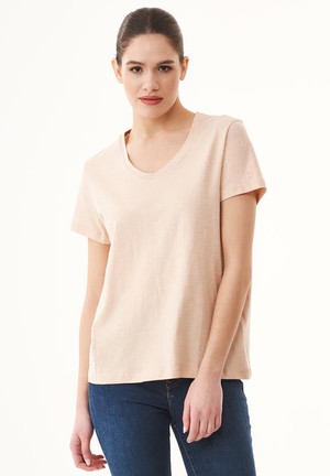T-Shirt V-Neck Basic Abby Stone Beige from Shop Like You Give a Damn