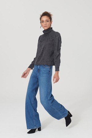 Blouse Malali Charcoal Spots Grey from Shop Like You Give a Damn