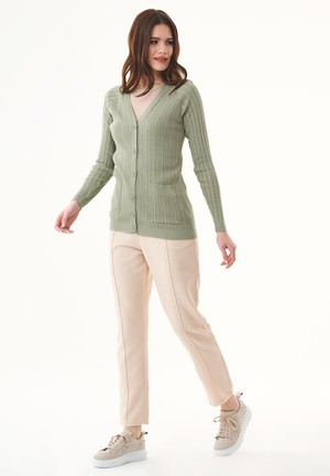 Cardigan With Buttons Olive Green from Shop Like You Give a Damn