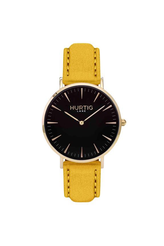 Hymnal Watch Vegan Suede Gold, Black & Mustard from Shop Like You Give a Damn