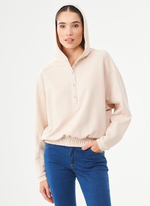 Hoodie Buttons Stone Beige from Shop Like You Give a Damn