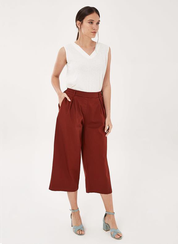 Culotte Pants Dark Red Brown from Shop Like You Give a Damn