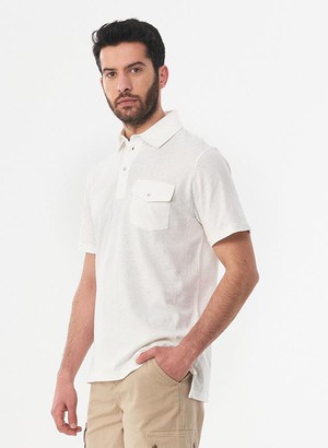 Polo Shirt With Chest Pocket White from Shop Like You Give a Damn