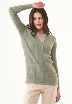 Cardigan With Buttons Olive Green via Shop Like You Give a Damn