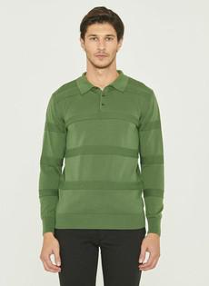 Polo Long Sleeves Organic Cotton Green via Shop Like You Give a Damn