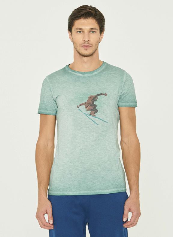 T-Shirt Biologisch Katoen Print Blauw from Shop Like You Give a Damn