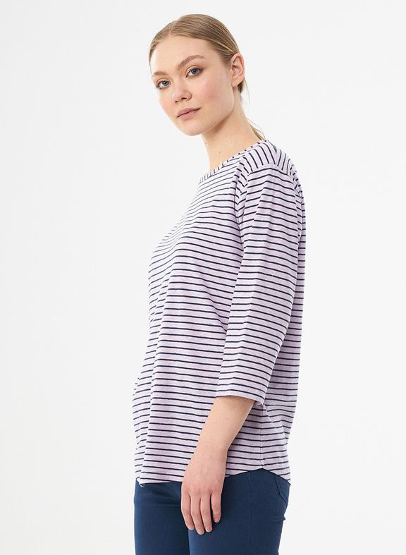Striped Top 3/4 Sleeves Lavender from Shop Like You Give a Damn