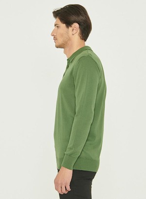 Polo Long Sleeves Organic Cotton Green from Shop Like You Give a Damn