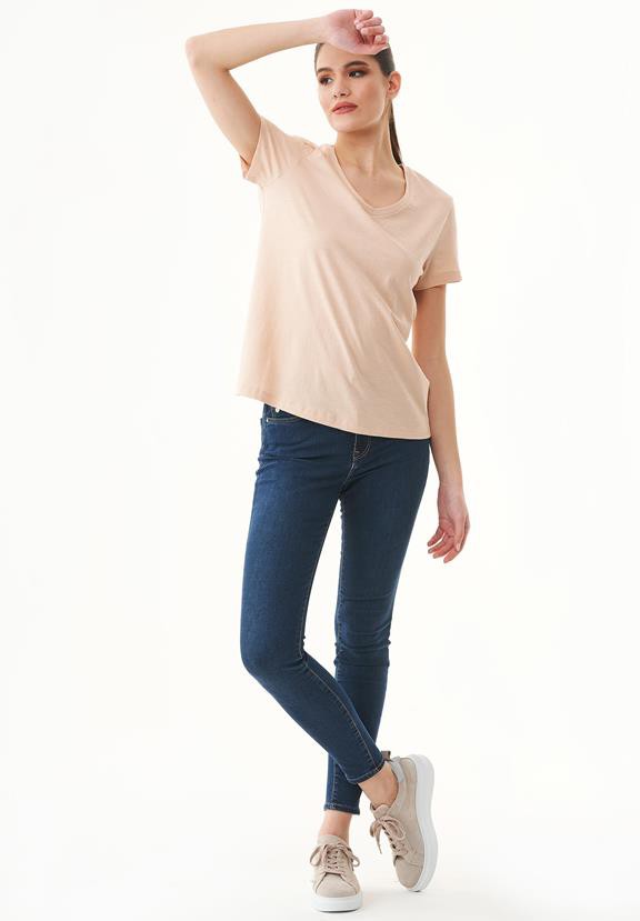 T-Shirt V-Neck Basic Abby Stone Beige from Shop Like You Give a Damn