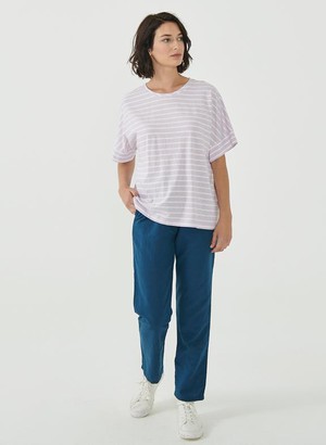 Striped Top Organic Cotton Linen Lavender from Shop Like You Give a Damn