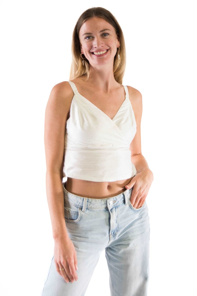 Anna - top made of sustainable dupion silk (cream) from Silk Appeal