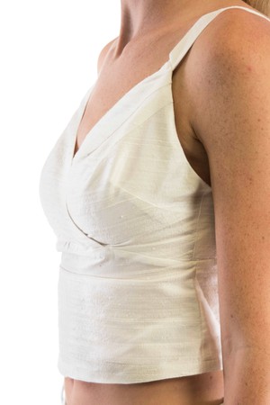 Anna - top made of sustainable dupion silk (cream) from Silk Appeal