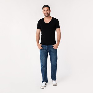 T-shirt Black Deep V-neck Men | 2-pack | Slim Fit from SKOT