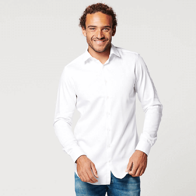 Shirt - Slim Fit Sleeve Lenght 7 - Circular White from SKOT