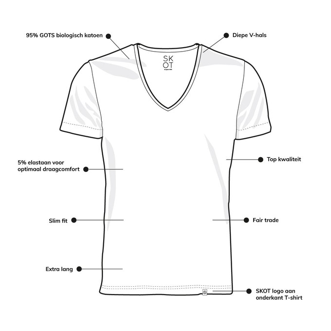 T-shirt - Deep V-neck 2-pack - White from SKOT