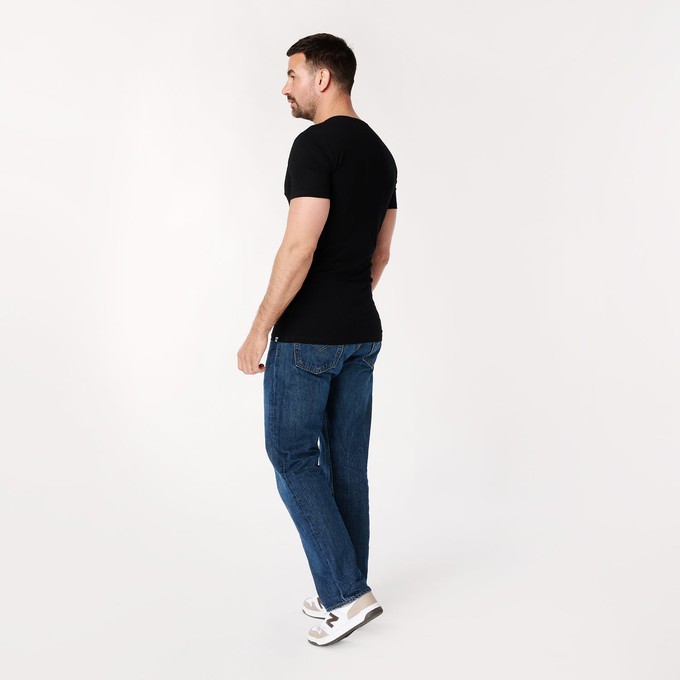 T-shirt Black Deep V-neck Men | 2-pack | Slim Fit from SKOT