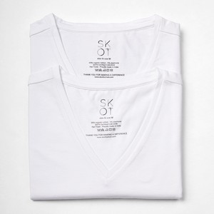 T-shirt - Regular V-neck 2-pack - White from SKOT