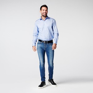 Shirt - Slim Fit - Fishbone Blue from SKOT