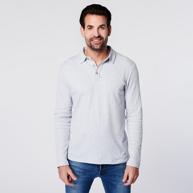 Longsleeve Polo - Grey Melange from SKOT
