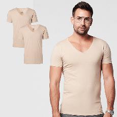 Basic T-shirt Invisible Deep V-neck Men | 2-pack via SKOT