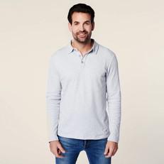 Longsleeve Polo - Grey Melange via SKOT