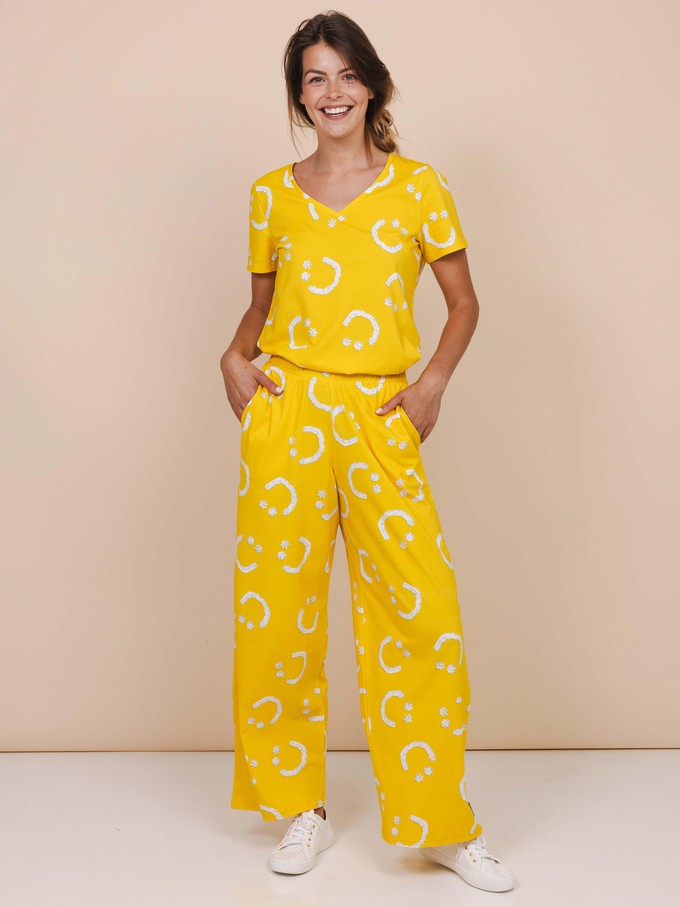 Smiles Yellow Wide Pants Women from SNURK