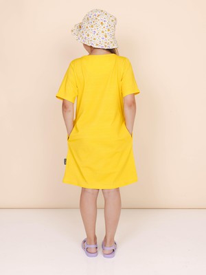 Smiles Yellow T-shirt Dress Kids from SNURK