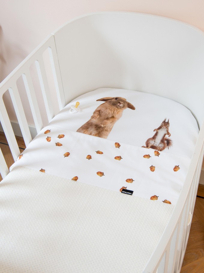 Furry Friends Baby Crib fitted sheet from SNURK