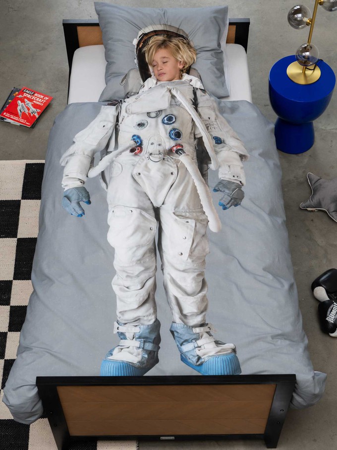 Astronaut Grey Space pillowcase from SNURK
