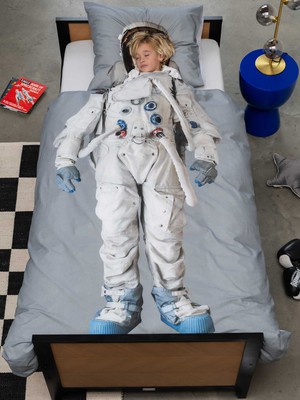 Astronaut Grey Space pillowcase from SNURK