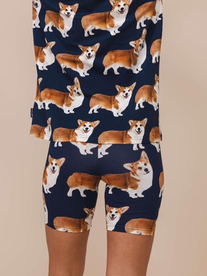 Corgi Navy Bikershorts Women from SNURK