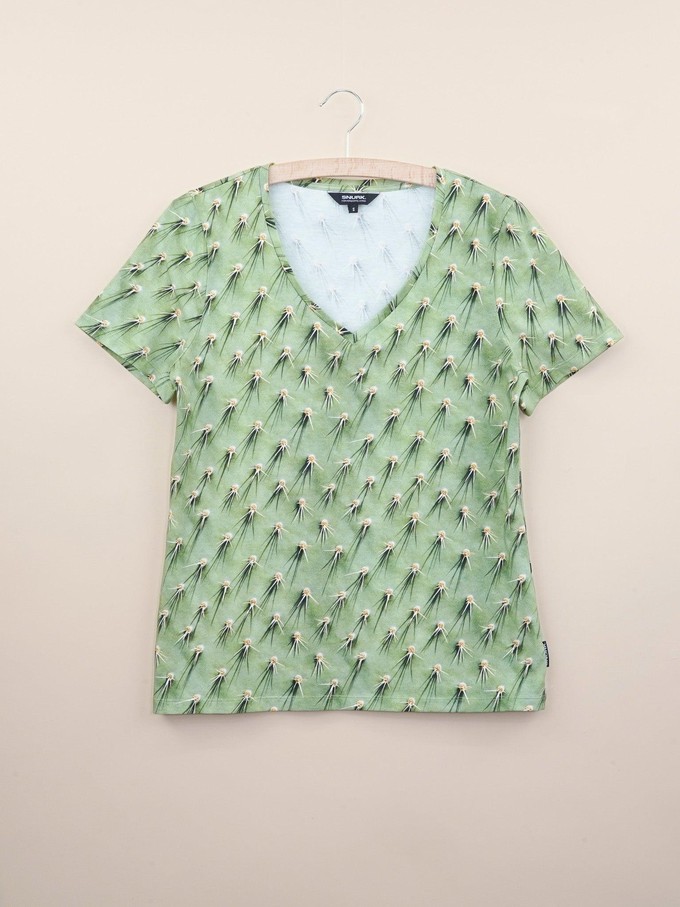 Cozy Cactus V-neck T-shirt Women from SNURK
