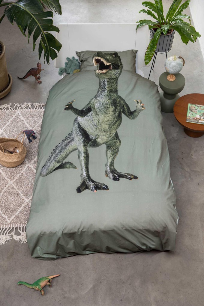 Dino Jurassic Green pillowcase from SNURK