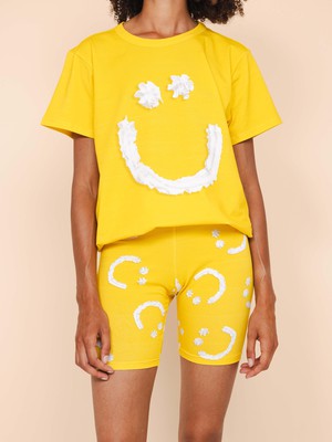 Smiles Yellow Biker Shorts Women from SNURK