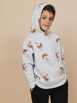 Hedgy Grey Oversized hoodie Kids from SNURK