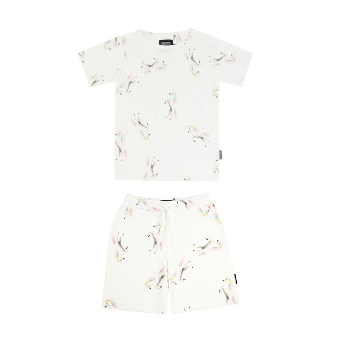 Unicorn shirt and shorts for kids from SNURK