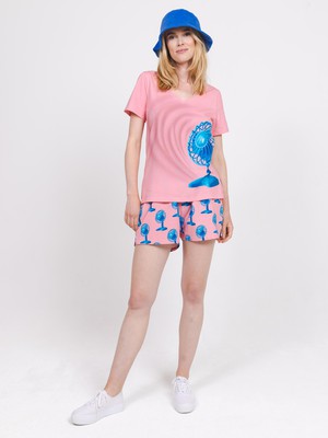 Fan-Tastic T-shirt v-neck and Shorts set Women from SNURK