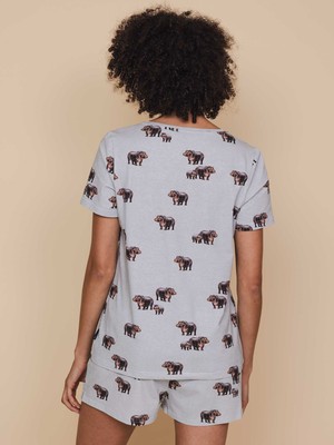 Hippos V-Neck T-shirt and Shorts set Women from SNURK