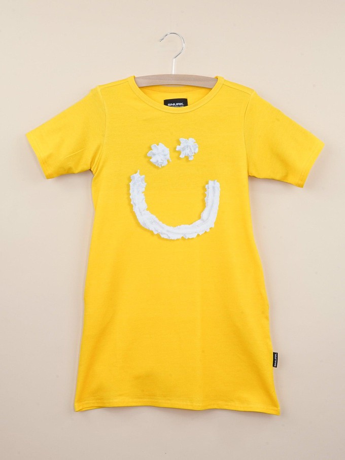 Smiles Yellow T-shirt Dress Kids from SNURK