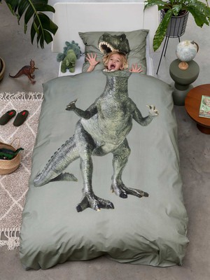 Dino Jurassic Green pillowcase from SNURK