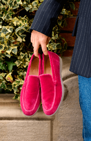 Vegan Velvet Loafer Pink from Solari Milano