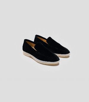 Vegan Velvet Loafer Black from Solari Milano
