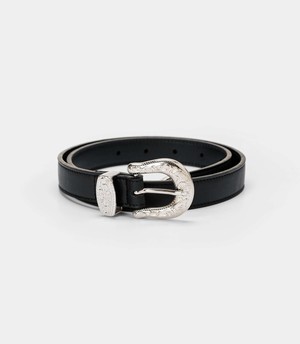Women’s Vegan Belt with Rock Buckle – Black from Solari Milano