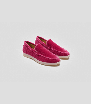 Vegan Velvet Loafer Pink from Solari Milano