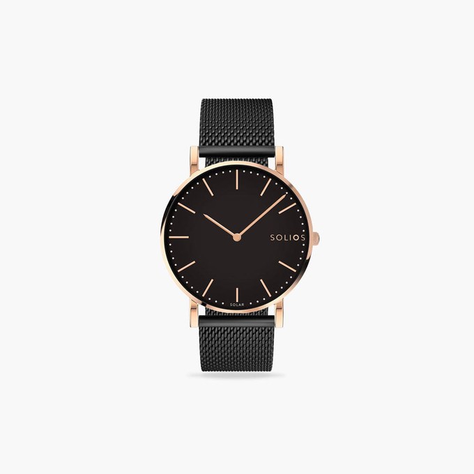 Black Solar Watch | Black Mesh from Solios Watches