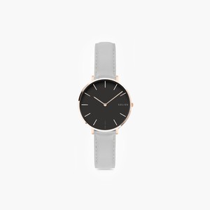 Black Mini Solar Watch | Grey Vegan Leather from Solios Watches