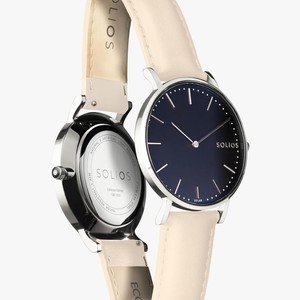 Black Solar Watch | Cream Vegan Leather from Solios Watches