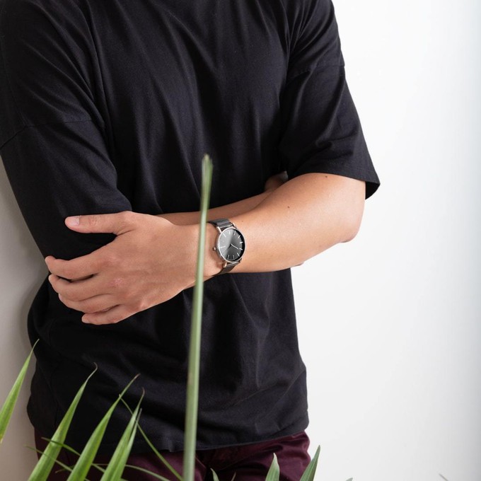 Black Solar Watch | Brown Vegan Leather from Solios Watches