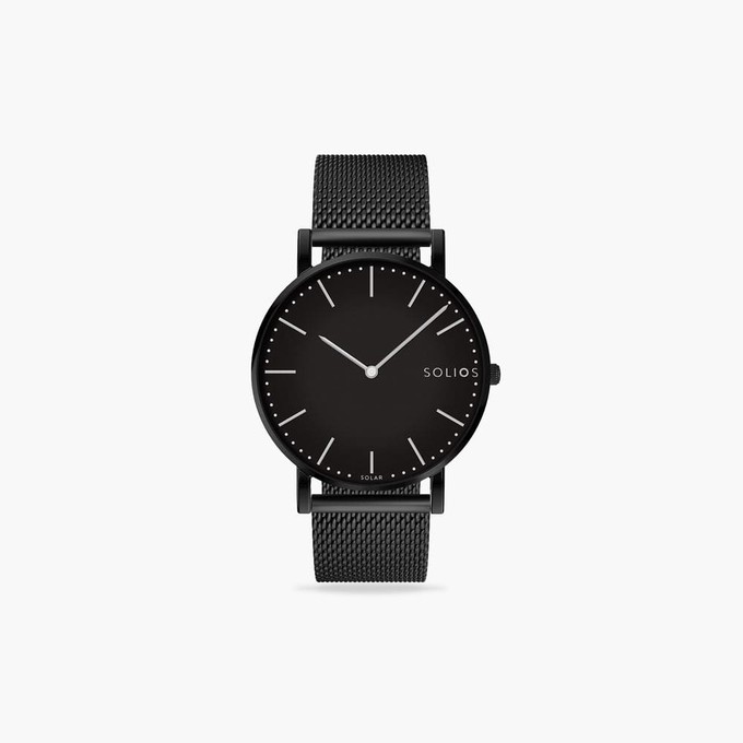 Black Solar Watch | Black Mesh from Solios Watches