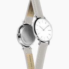 White Mini Solar Watch | Grey Vegan Leather from Solios Watches